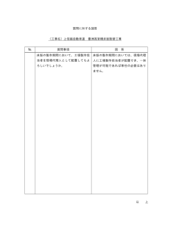質問に対する回答 （工事名）上信越自動車道 豊洲高架橋床版取替工事