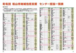 町名別 松山市地域包括支援 センター担 包括支援 センター担当一覧表