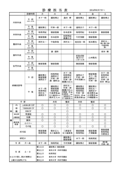 診 療 担 当 表