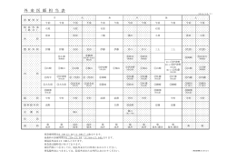 外 来 医 師 担 当 表 - 南古谷病院