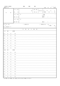 （就規第7条関係） 履 歴 書 （ ／ ） 履歴書（A） 平成 年 月 日現在 ふり が