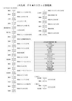 JR九州 ゲキヤスきっぷ旅程表