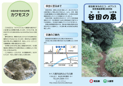 谷田の泉 リーフレット （歴史や地形を紹介）（Adobe PDF - 入間市