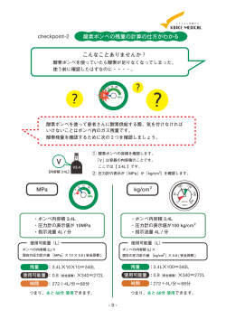 kg/cm2 MPa : : : : : : checkpoint-2 酸素ボンベの残量の計算の仕方が