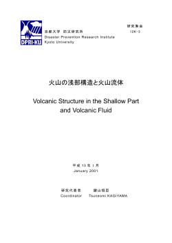 火山の浅部構造と火山流体 - 火山活動研究センター - 京都大学