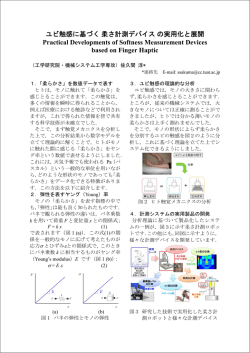 ユビ触感に基づく柔さ計測デバイスの実用化と展開 Practical