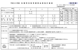 保 存 版 平成26年度 各 種 特 別 教 育 講 習 会 実 施 計 画 表