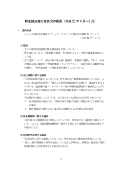 株主議決権行使状況の概要（平成 25 年 4 月～6 月）