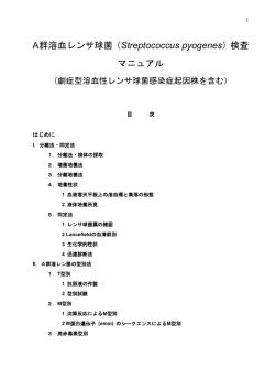 A群溶血レンサ球菌（Streptococcus pyogenes） - 国立感染症研究所