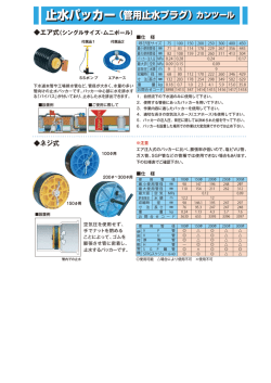 止水パッカー（管用止水プラグ）カンツール 止水パッカー（管用止水プラグ