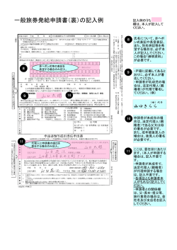 一般旅券発給申請書（裏）の記入例