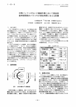 中間バッファがない2機械作業において部品到 着時間間隔のバラツキが