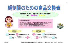 銅制限のための食品交換表（PDFファイル 473KB） - 大阪府立母子保健