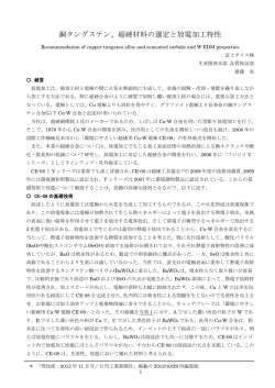 銅タングステン、超硬材料の選定と放電加工特性 - 冨士ダイス