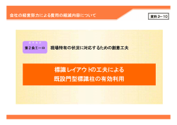 資料2-10 標識レイアウトの工夫による既設門型標識柱の有効利用