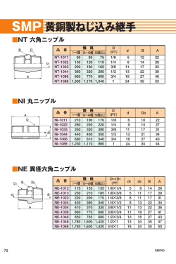 SMP 黄銅製ねじ込み継手