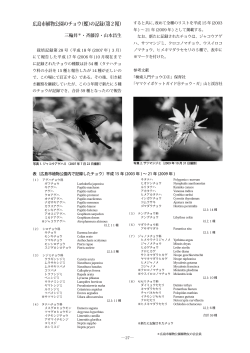広島市植物公園のチョウ（蝶）の記録（第2報）