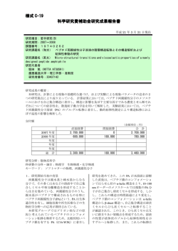 様式 C-19 科学研究費補助金研究成果報告書 - 慶應義塾大学学術情報