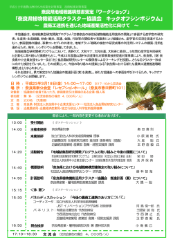「奈良県植物機能活用クラスター協議会 キックオフシンポジウム」