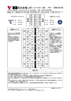 試合会場レポート - Vリーグ