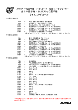 全日本選手権 / 21.5Tストック選手権 タイムスケジュール - JMRCA