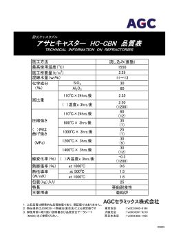 アサヒキャスター HC-CBN 品質表