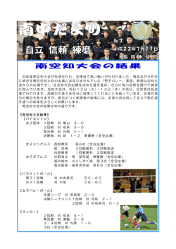 南空知大会の結果