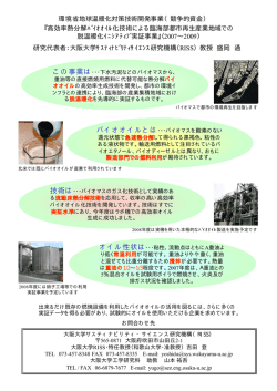 下水汚泥の熱分解バイオオイル化技術 - 和歌山大学