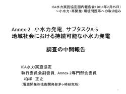 IEA水力実施協定国内報告会（2014年2月25日  - 新エネルギー財団