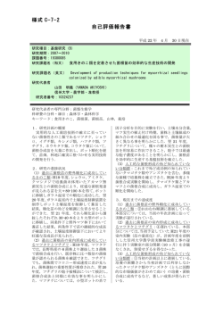 様式 C-7-2 自己評価報告書 - KAKEN - 科学研究費助成事業データベース