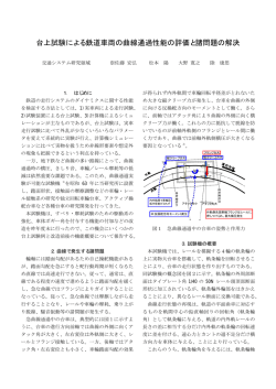 台上試験による鉄道車両の曲線通過性能の評価と諸問題の解決 - 交通安全環