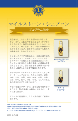 マイルストーン・シェブロン、プログラム強化 - Lions Clubs International