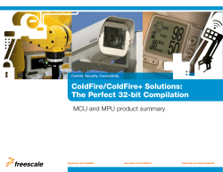 ColdFire/ColdFire+ Solutions - Freescale Semiconductor