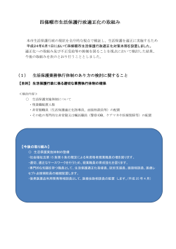 四條畷市生活保護行政適正化の取組み（PDF：269KB）