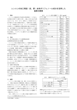 レンコンの加工残渣（皮、節）由来ポリフェノール成分を活用した 食酢の開発