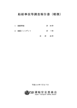 船舶事故等調査報告書（軽微）