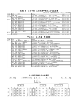 平成25・26年度 山口県理学療法士会役員名簿 平成25・26年度 各部