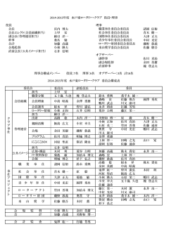 2014～2015年度 水戸東ロータリー・クラブ 役員・理事／委員会編成表