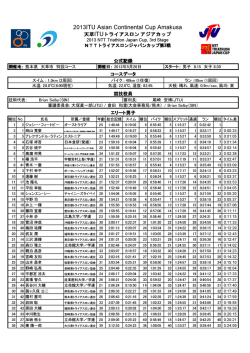 ITUアジアカップ（2013/天草）エリート男子公式記録[PDF] - 日本