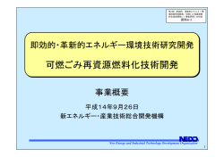 説明資料（プロジェクトの概要） - 新エネルギー・産業技術総合開発機構