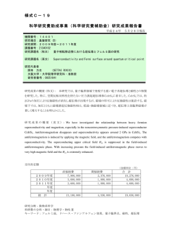 研究成果報告書 - KAKEN - 科学研究費助成事業データベース