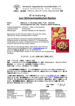 E inladung zum Weihnachtsplätzchen-Backen - DJG Braunschweig