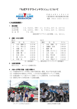 「ちばアクアラインマラソン」について - 千葉県