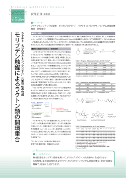 モリブデン触媒によるラクトン類の開環重合