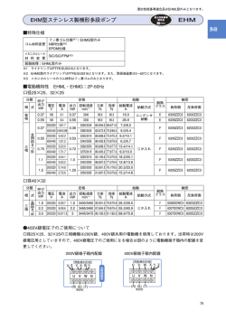EHM型ステンレス製横形多段ポンプ EHM