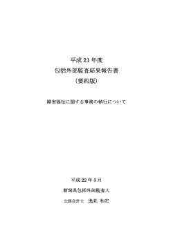 監査結果（要約）（PDF形式 314 キロバイト） - 新潟県