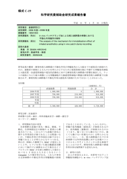 様式 C-19 科学研究費補助金研究成果報告書 - KAKEN - 科学研究費