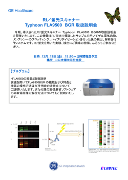 RI／蛍光スキャナー Typhoon FLA9500 BGR 取扱説明会 - 山口大学