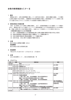 女性の教育推進セミナーⅡ - 国立女性教育会館