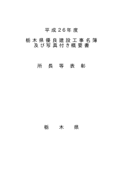 所長等表彰写真付き概要書（PDF：6585KB） - 栃木県